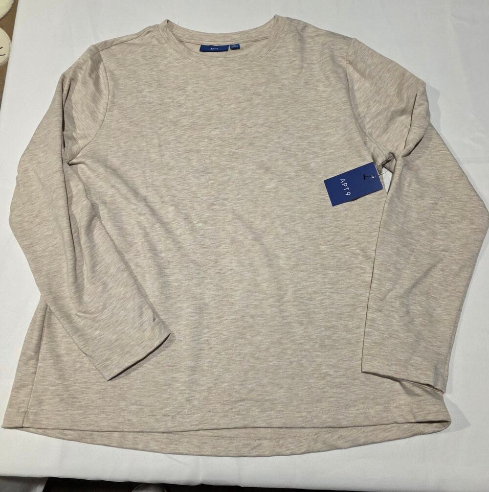 New w/ Tag Womens XL pullover Heather beige lightweight sweatshirt